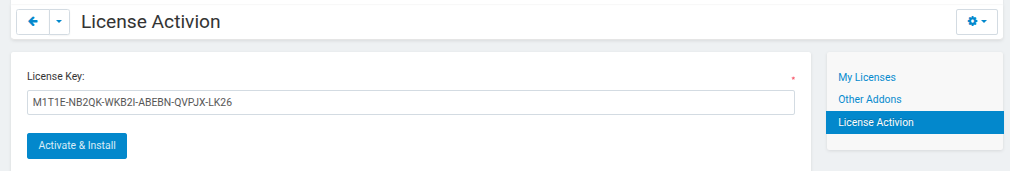 License activation by code
