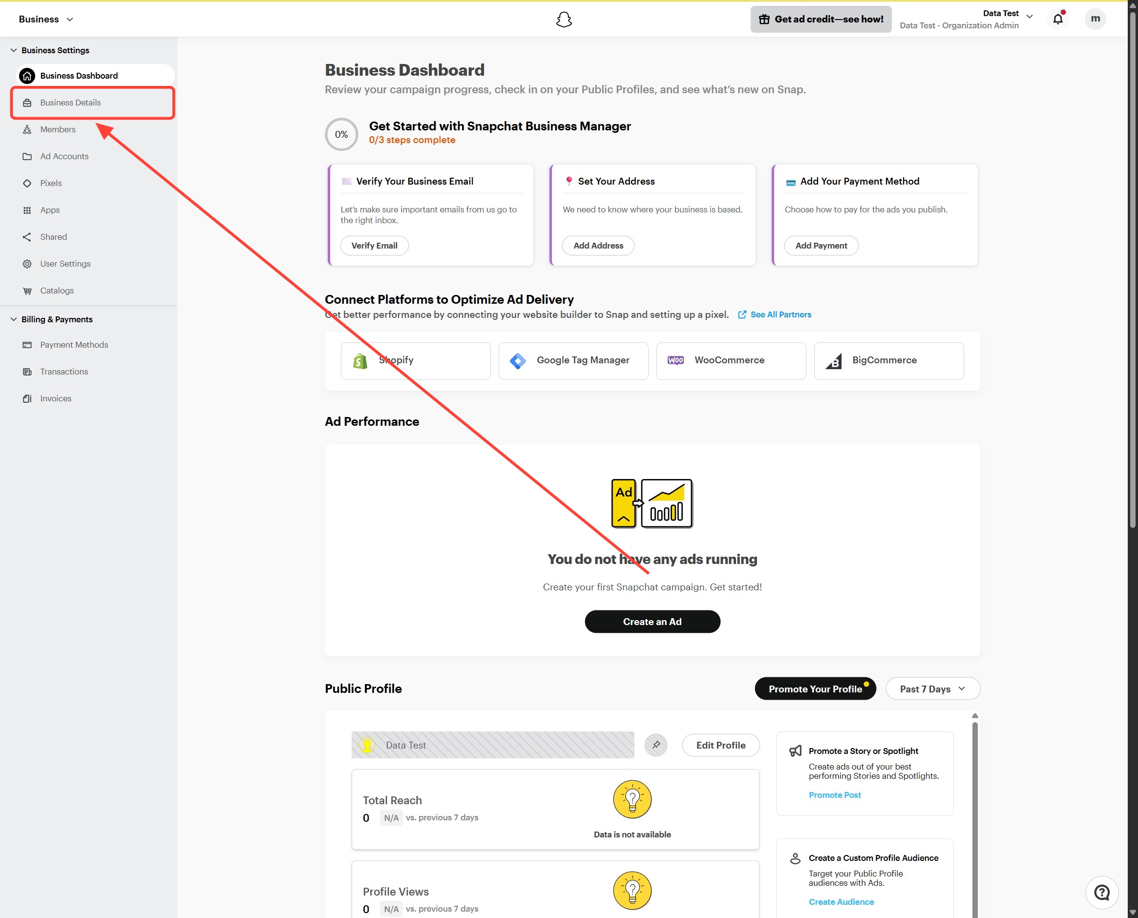 Business Details — Conversions API Tokens