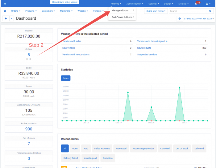 Manage add-ons