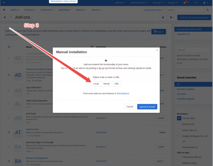 Select ZIP file